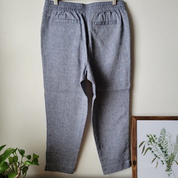 EUC LAND'S END LINEN BLEND DENIM STYLE SOFT SLIM LEG PANTS SZ 10 / M - Picture 2 of 16